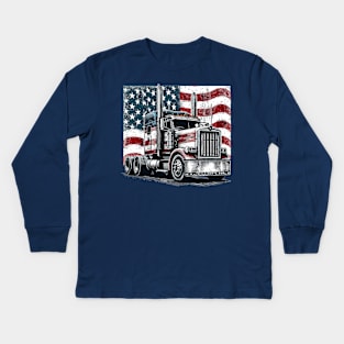 Truck Tractor Kids Long Sleeve T-Shirt